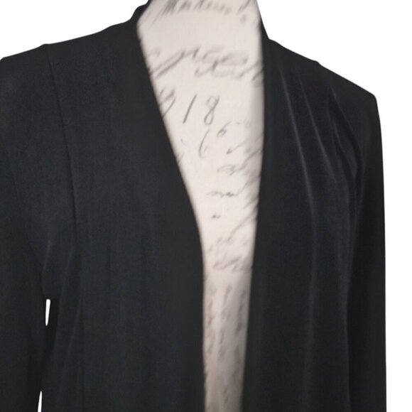 Chicos | Travelers Black Open Front Cardigan Slinky Knit | Size M - Picture 1 of 8